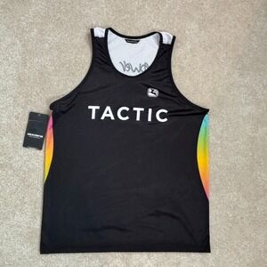 Giordana TACTIC Womens Running Tank Top‎ Italy Made Rainbow Sides Size M